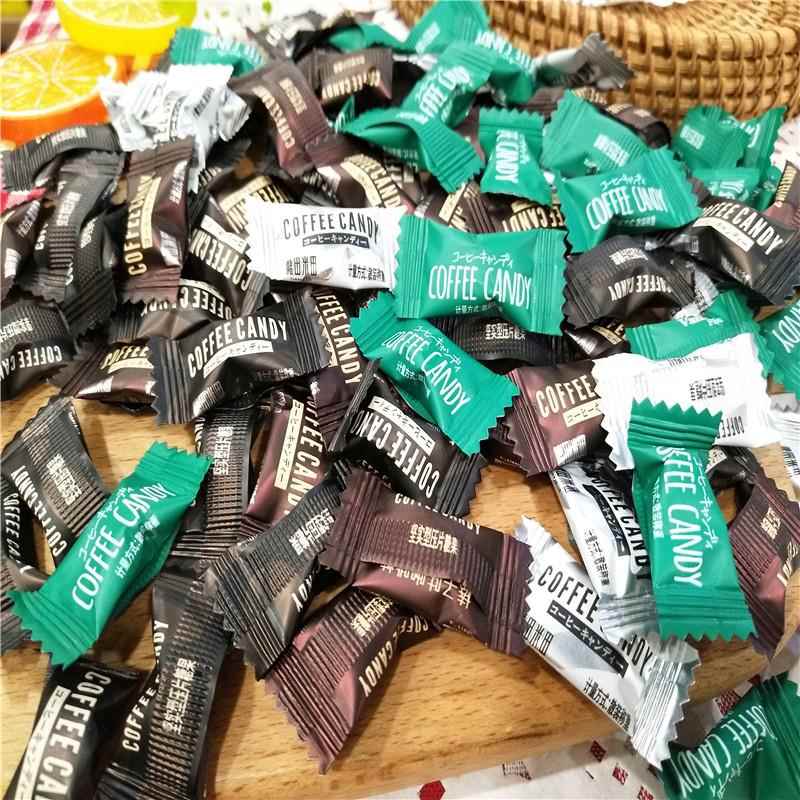 糖田米田咖啡糖原味榛子黑咖啡豆coffee即食网红糖果硬糖散装500g