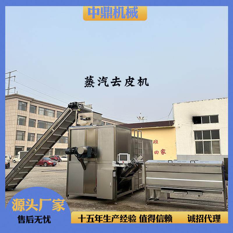 荷兰薯蒸汽去皮机山药蛋物理脱皮设备大型薯片加工退皮机