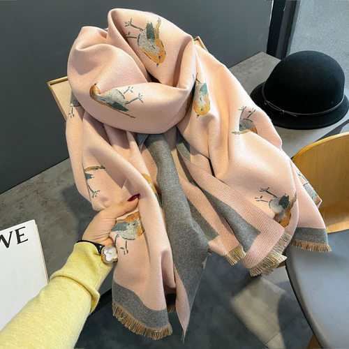 外搭加厚保暖长款高级仿羊绒围脖