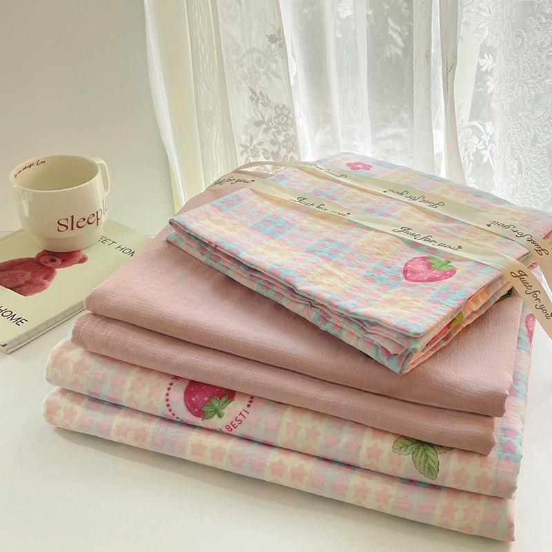 2025新款云感针织双层纱四件套公主风单双人宿舍床单被套可水洗