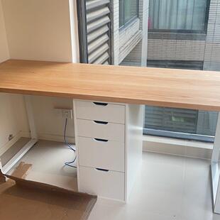 北欧实木斗柜定制书桌下抽屉柜腿支撑文件柜收纳储物加宽加深边柜