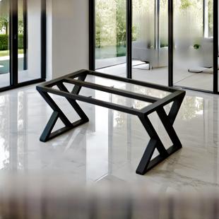 铁制彩绘板岩支撑桌子三脚架餐桌书桌咖啡桌支架办公室承重电脑定