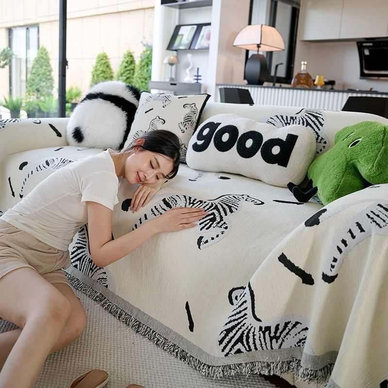 雪尼尔沙发巾一整张全盖沙发毯套罩轻奢高级感防猫抓沙发盖布坐垫