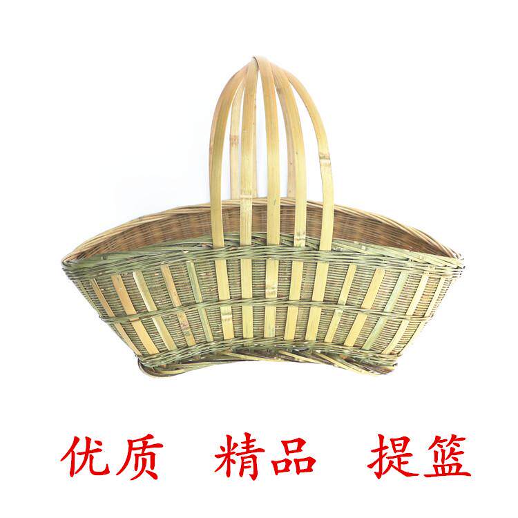 提篮竹编手提篮子竹篮农村水果采摘筐菜篮鸡蛋筐购物道具批发