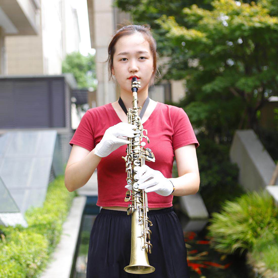 SLADE青仿古色高音萨克斯风降B调直管萨克斯初学专业演奏萨克斯