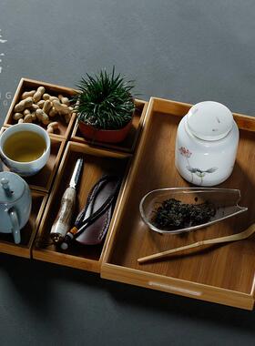 多格茶奉竹功夫茶具盘茶托道竹木件制茶托盘四8040-CDP方配小托盘