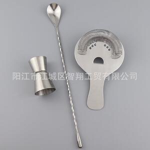 不锈钢鸡尾酒调酒套装波士顿酒吧量杯勺滤冰器可印LOGO 调酒套装