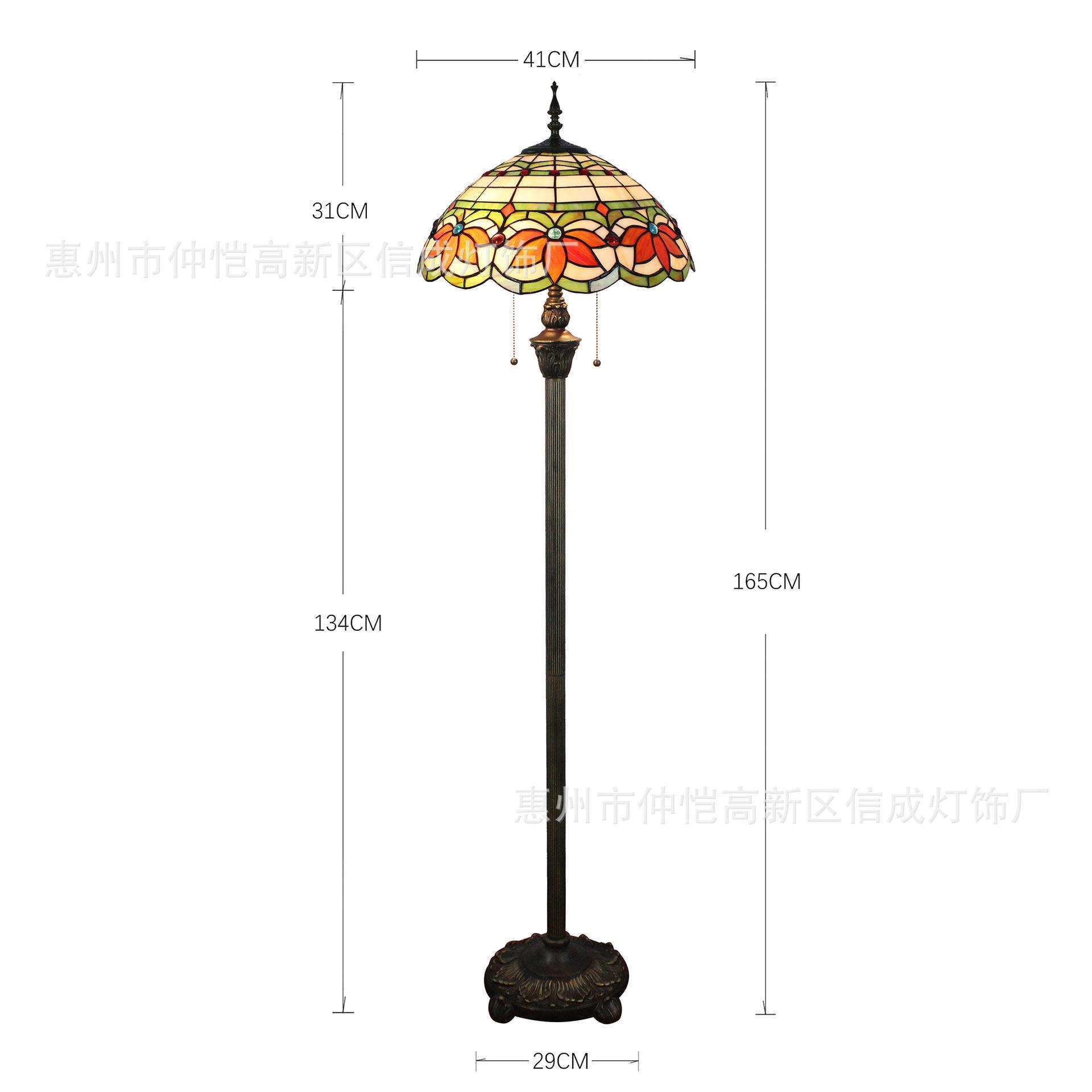 跨境蒂凡尼经典节庆花瓣站立茶几简约酒吧咖啡餐厅卧室别墅落地灯