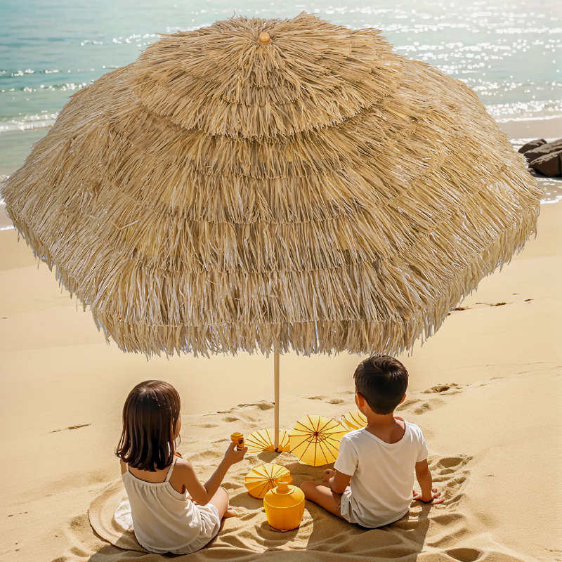 沙滩伞稻草伞户外仿真茅草中柱伞庭院伞棚摆摊太阳伞户外伞遮阳伞,居家日用,伞,淘宝优惠券,粉丝福利购,淘宝优惠卷
