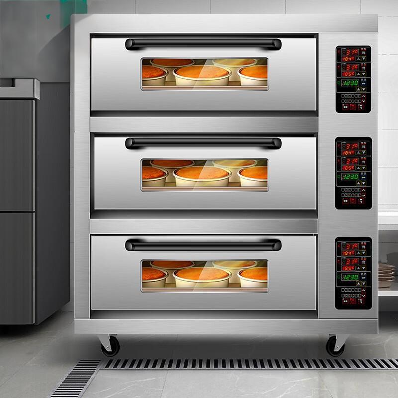 大型烘焙烤箱商用 披萨面包蛋糕月饼地瓜电烤箱三层九盘