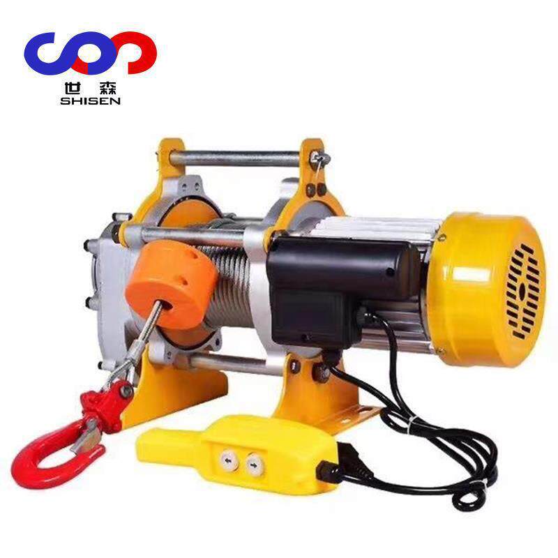 农村室外田地施工用小型卷扬机|220V80V50米100米加长吊水泵