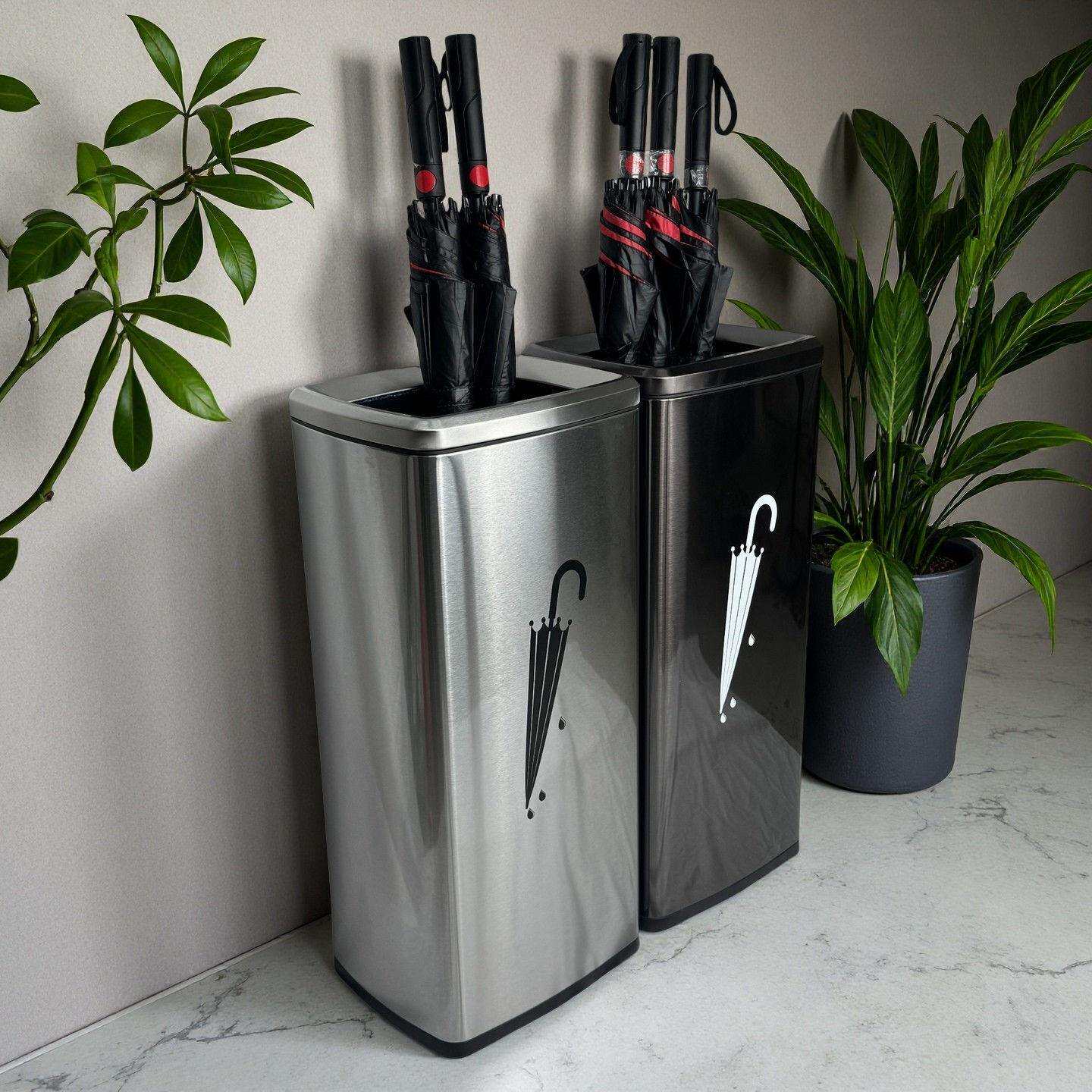 酒店大堂不锈钢雨伞桶商用立式方形门口轻奢置伞收纳架放雨伞筒