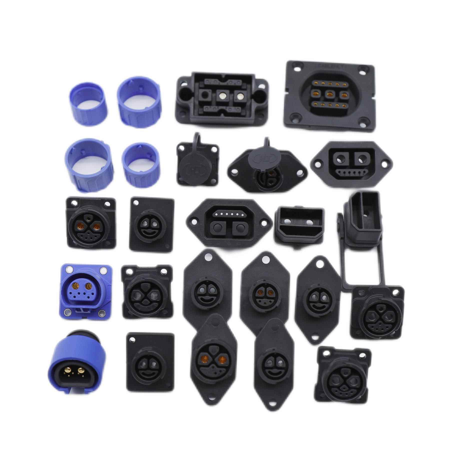 M16/M20/M25系列新能源锂电池充电防水连接器公母插头模具开发