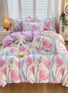 四件套床单.四季8mins5.11肤亲简约学生宿舍/三件套被套床上用品