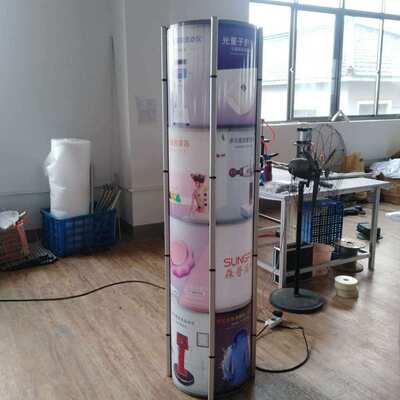 布展快速   折叠展铝合金魔柱展示直供 折叠柱展示架展示架层厂家