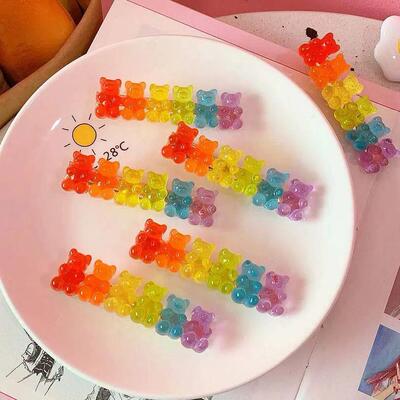 Candy Bears Hair Clips Hair Barrettes Cute Girls Jelly Bear