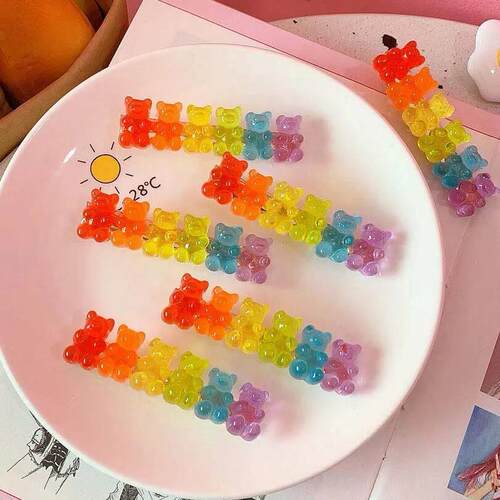 Candy Bears Hair Clips Hair Barrettes Cute Girls Jelly Bear