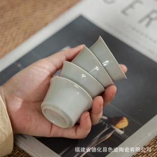 仿古釉功夫陶瓷茶具家用小号茶杯品茗杯高档高足杯马蹄杯批发 中式