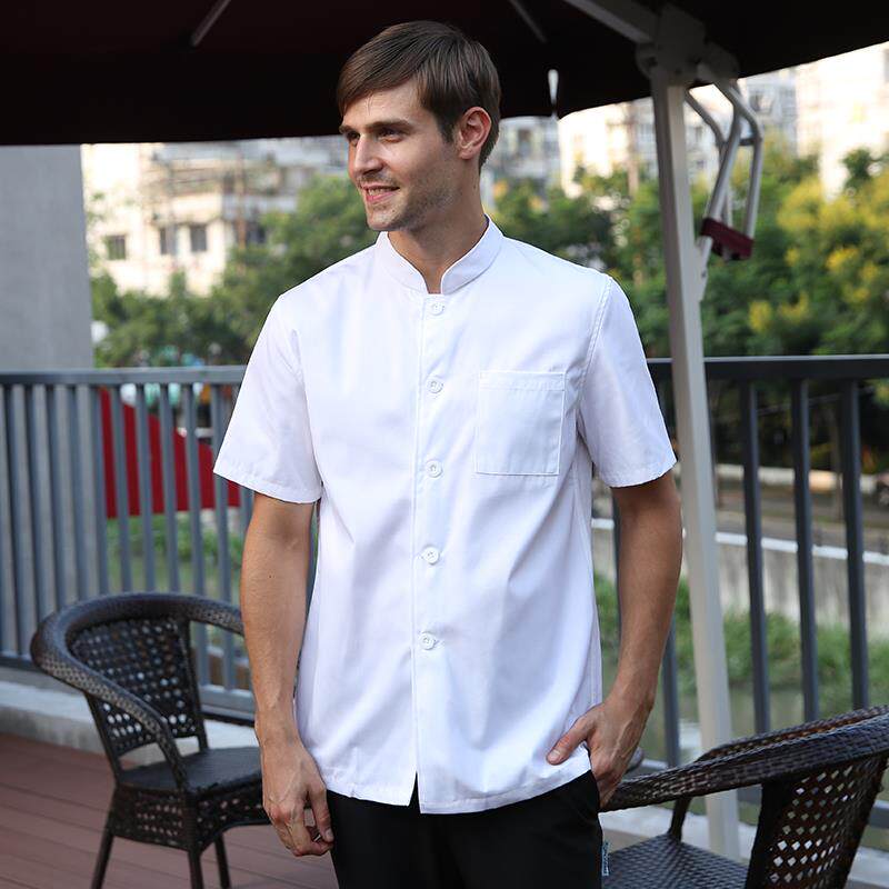 正品厨师服短袖夏装女透气工作酒店后服厨厨房长七分袖袖半袖上衣