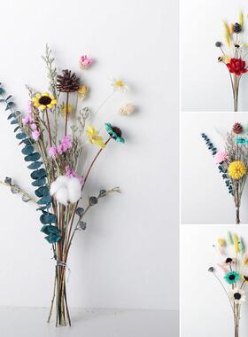 干花花束ins网红装饰摆件花瓶天然满天星真花插花家居摆设永生花