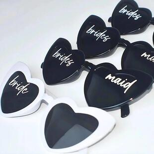 Bride Bridesmaid Heart Sunglasses Wedding Day Bachelorette