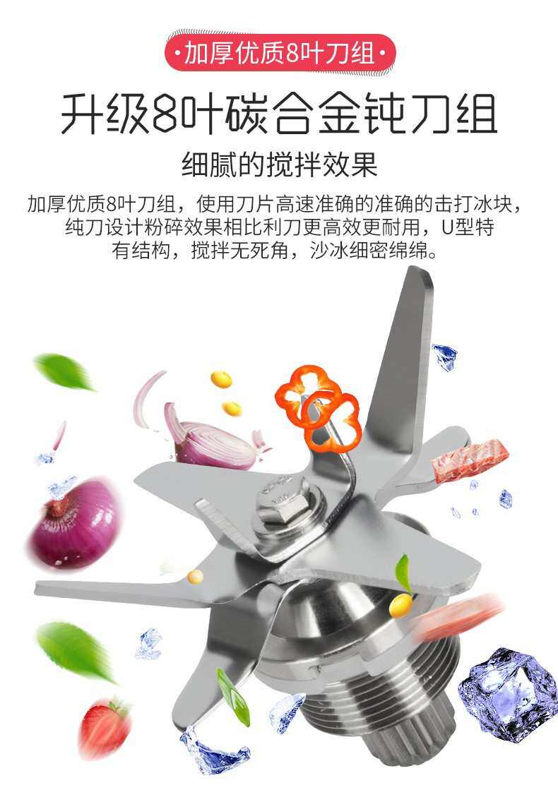 Песок льда 象好带罩隔音沙冰机商用奶茶店碎冰机搅拌榨汁破壁料理现磨豆浆机
