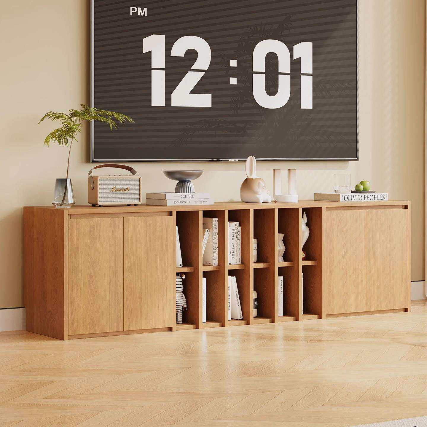 全实木落地电视柜收纳储物一体茶几小户型客厅2026新款爆款茶水柜