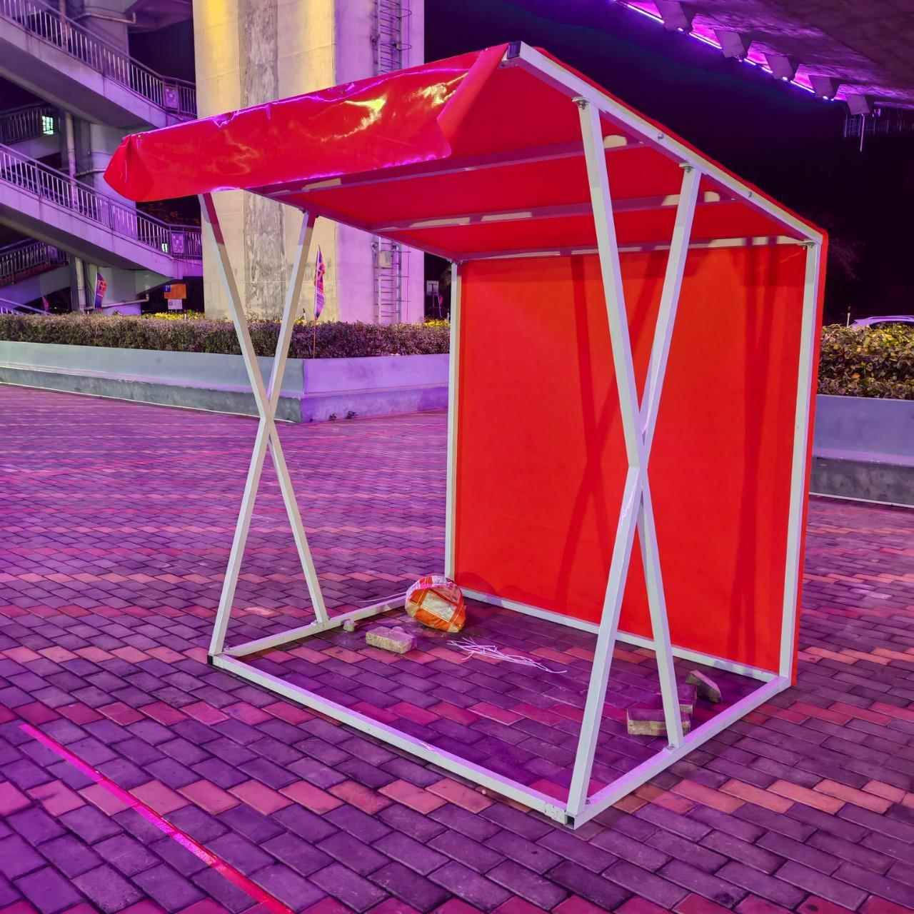 网红折叠移动铁艺市集摊位架景区夜市活动架售卖摆摊架户外展示架