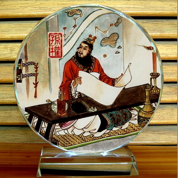 孙权模型纪念品礼物孙仲谋工艺品装饰品三国东吴人偶摆设水晶摆件