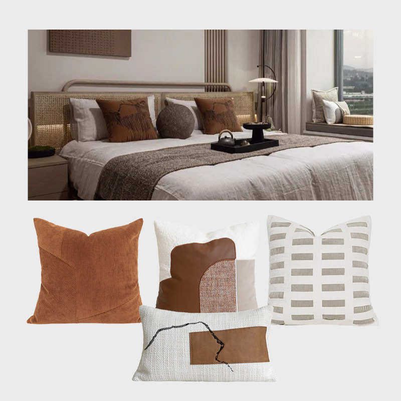 米白浅咖灯芯绒镂空设计抱枕套禅意新中式轻奢侘寂风沙发靠垫套,居家布艺,靠垫/抱枕,淘宝优惠券,粉丝福利购,淘宝优惠卷