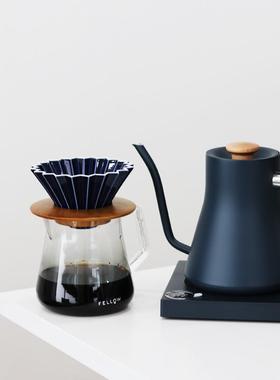 Fellow Stagg EKG手冲咖啡壶智能控温木手柄蓝色不锈钢咖啡烧水壶