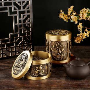 中式复古带盖防潮防湿储物米缸客厅礼品摆件富贵鱼茶叶罐厂家批发