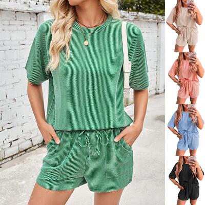 Lounge Sets for Women 2 Piece Outfits Short Sleeve Top and