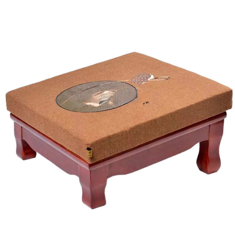 大佛寺拜佛凳狮脚磕头拜凳打坐垫跪拜实木禅修垫家用拜佛跪垫