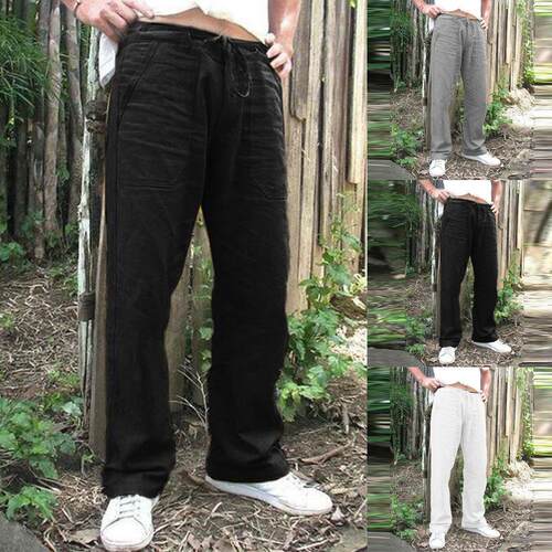 Pants Beach Pants Pocket Drawstring Elastic Drawstring