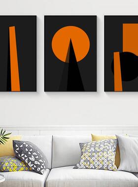 北欧橙色人物大尺寸玄关抽象装饰画客厅个性画超现实主义墙壁画