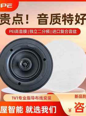 HOPE/向往B710窄边吸顶喇叭天花背景音乐音箱8欧同轴定阻音响防潮