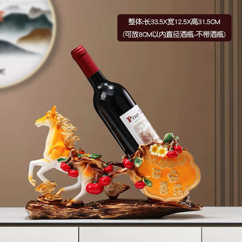 红酒架摆件轻奢高档平安喜乐葡萄酒架酒柜装饰品餐边柜创意上档次