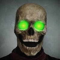 Amazon's new dynamic full-head skull mask with movable jaw head cover and green glowing eyes Halloween prop thumbnail 4