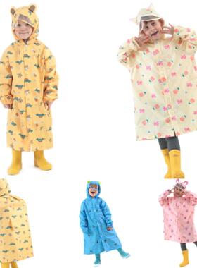 新款new动物3D兔子狮子恐龙加长版雨披书包位儿童雨衣