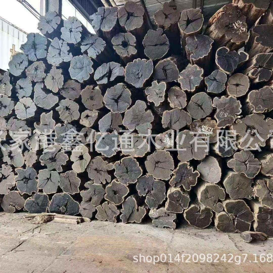 黑檀原木木墩底座紫光檀实木杯垫筷子工艺品原木料东非黑黄檀