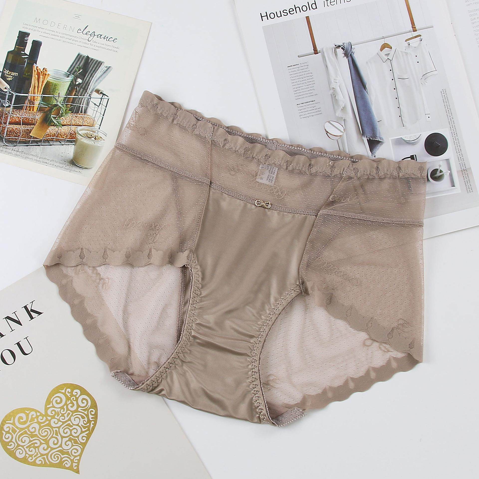 纯欲风~法式设计~蕾丝大码女士裤缎面中高腰提臀收腹网纱三角裤,女士内衣/男士内衣/家居服,女三角裤,淘宝优惠券,粉丝福利购,淘宝优惠卷