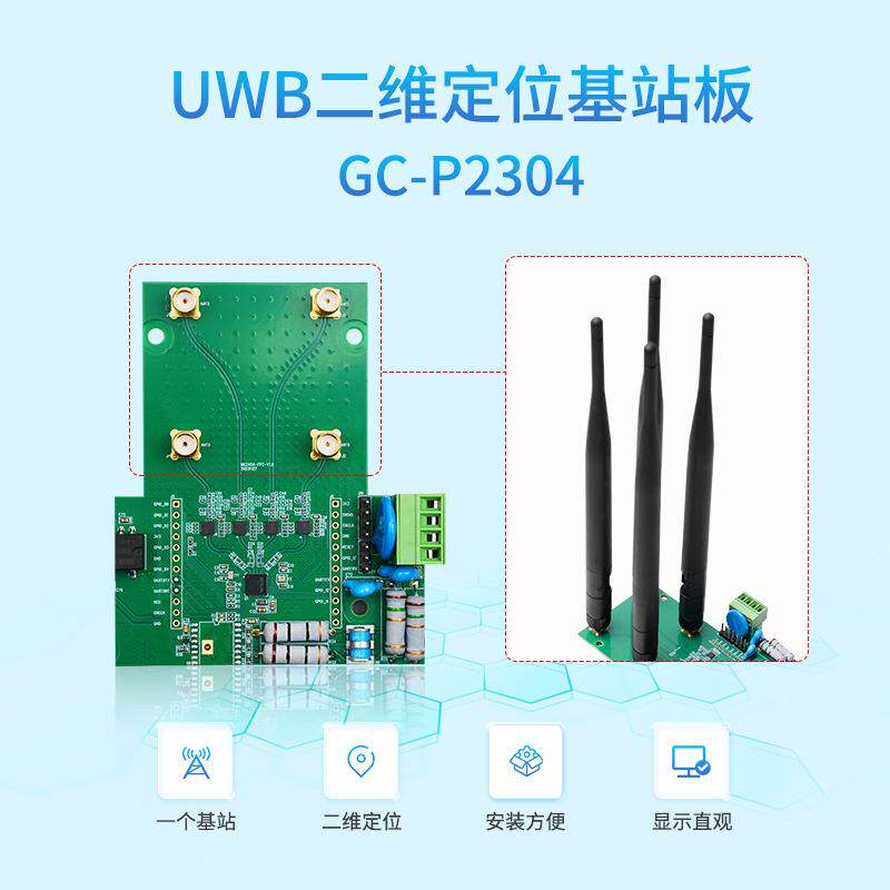 UWB定位测距单基站二维定位掘进面设备电子围栏国产芯片基站板485
