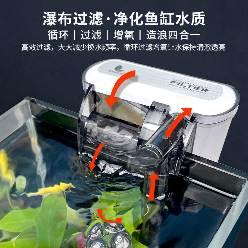 桌面mini小型鱼缸带灯创意免换水生态鱼缸玻璃桌面迷你家用水族箱