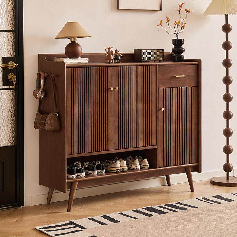 尚品实木鞋柜现代简约家用门口玄关柜简约小户型门外鞋柜储物柜子