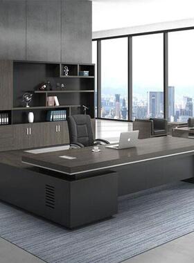 总管裁老板桌组现代简约办公家具经理主办桌大HY-班台1班公台单人