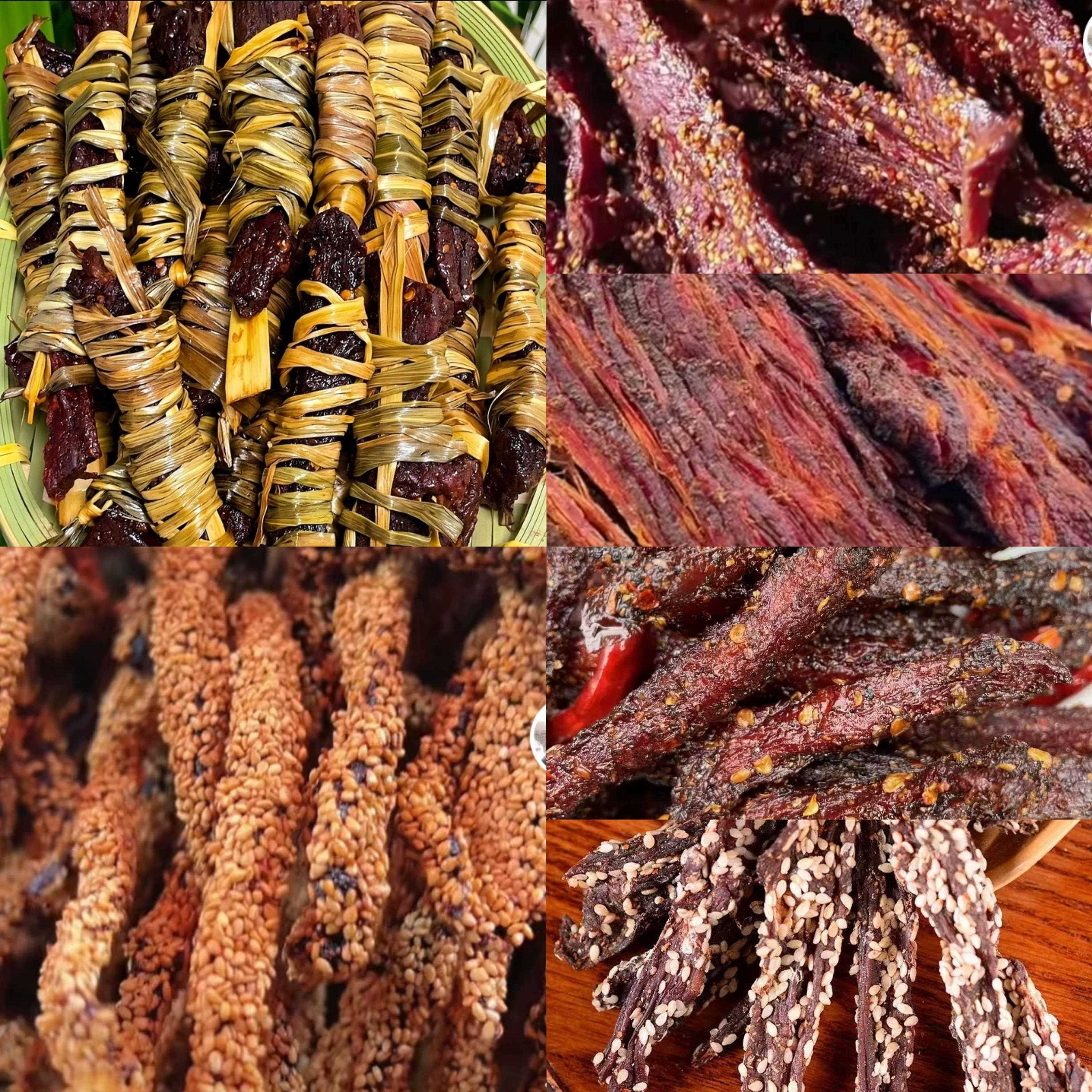 新疆包邮云南特产芒市火烤黄牛肉干手撕干巴组合云南特产即食零食