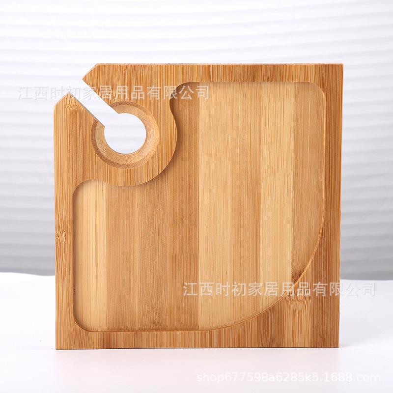 欧式木制托盘酒吧酒杯木头托盘 牛排西餐木盘餐盘可挂红酒
