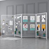 可移动折叠推拉装 修隔断校园展会画展超市饰品店幼儿园作品展示架