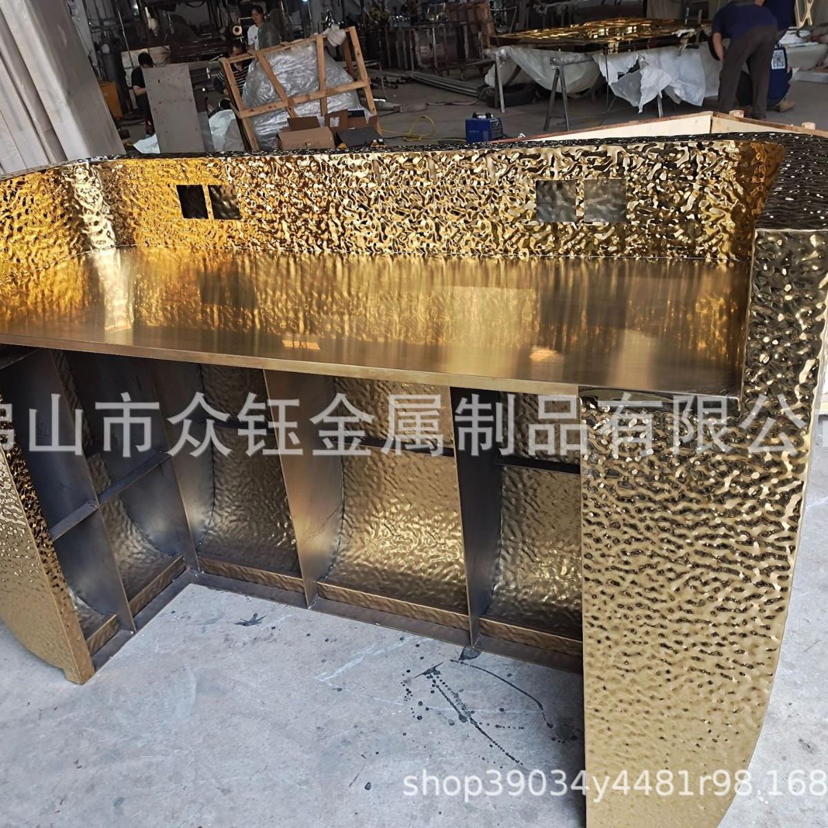 酒店餐厅不锈钢前台公司公接待台会所招待金属服务台售楼部前台图片